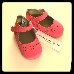 Coral Mary Janes with Velcro New with Tags